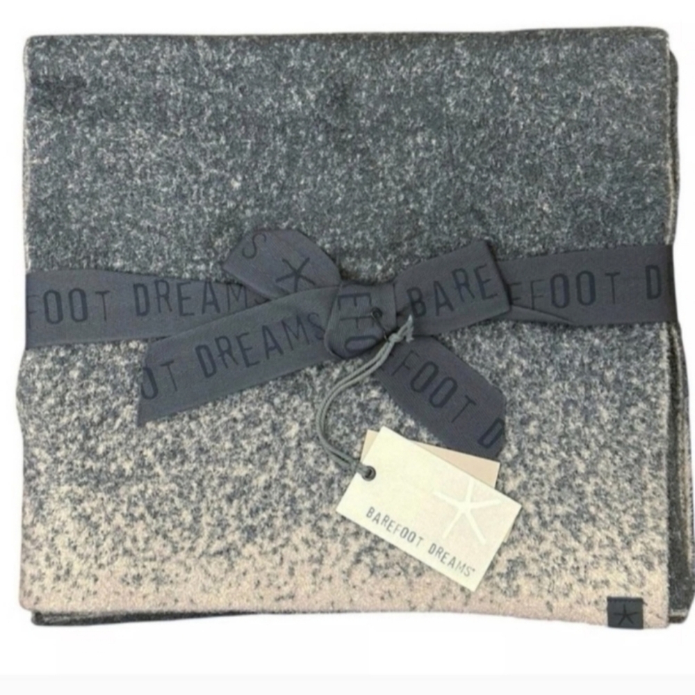 Barefoot Dreams CozyChic Lite Confetti Women's Scarf Smokey Green Fog Grey New